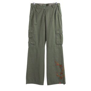 Temster Embroidered Mid-rise Vintage Cargo Pants